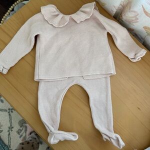 Zara pink collared knit set